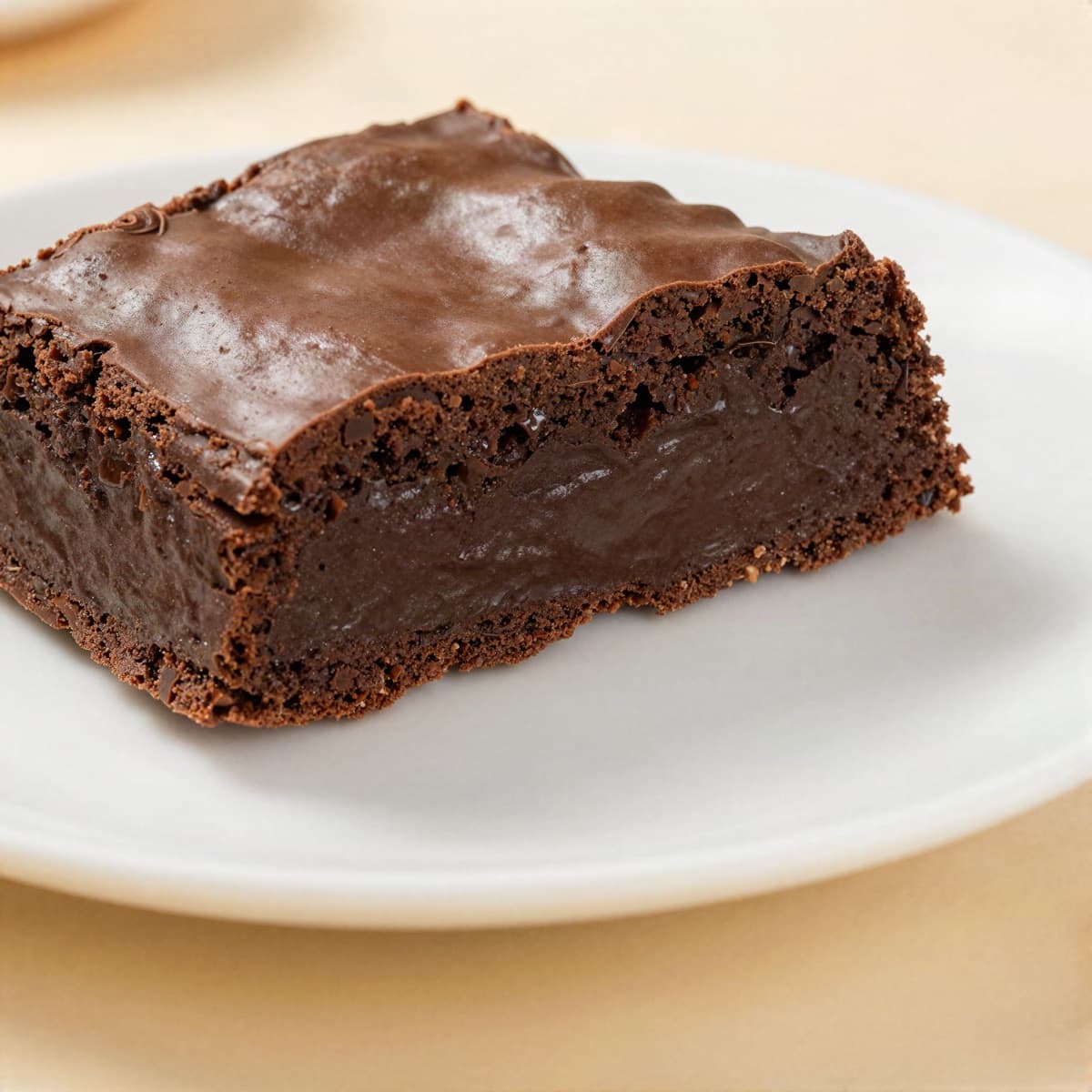 Brownie fudgy partido que muestra su centro cremoso